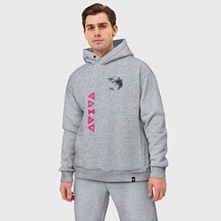 Мужской костюм оверсайз Ведьмак волк лого, цвет: меланж — фото 2