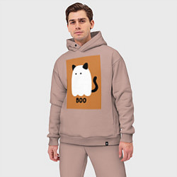 Мужской костюм оверсайз Котик-призрак на хэллоуин, цвет: пыльно-розовый — фото 2