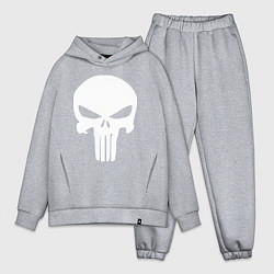 Мужской костюм оверсайз Punisher logo, цвет: меланж