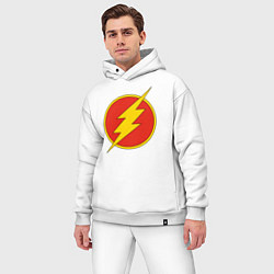 Мужской костюм оверсайз Flash logo, цвет: белый — фото 2
