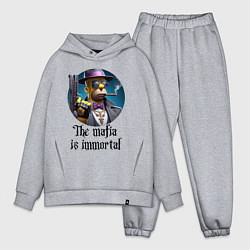 Мужской костюм оверсайз Гомер Симпсон с пистолетом - мафия бессмертна, цвет: меланж