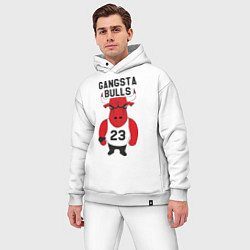 Мужской костюм оверсайз Gangsta Bulls 23, цвет: белый — фото 2