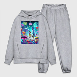 Мужской костюм оверсайз Морти и Рик к сказочном грибном месте, цвет: меланж