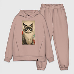 Мужской костюм оверсайз Мемный кот - японский стиль