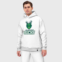 Мужской костюм оверсайз Milwaukee Bucks NBA, цвет: белый — фото 2