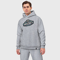 Мужской костюм оверсайз Hockey sport, цвет: меланж — фото 2