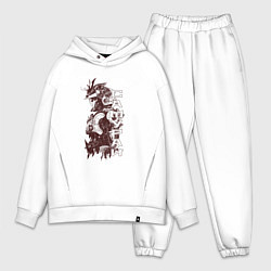 Мужской костюм оверсайз Кибернетический самурай, цвет: белый