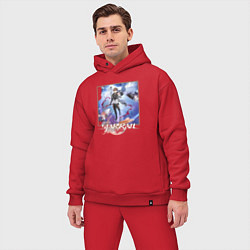 Мужской костюм оверсайз Вельт, цвет: красный — фото 2