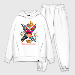 Мужской костюм оверсайз One Piece Chopper Tony Tony, цвет: белый