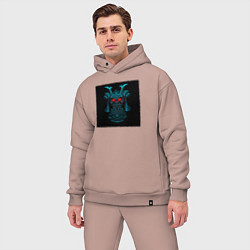 Мужской костюм оверсайз Японская маска самурая, цвет: пыльно-розовый — фото 2