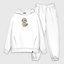 Мужской костюм оверсайз Серая уточка, цвет: белый