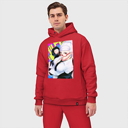 Мужской костюм оверсайз Дандадан: Бабка Момо, цвет: красный — фото 2