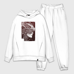 Мужской костюм оверсайз Андроид в кибернетическом шлеме, цвет: белый