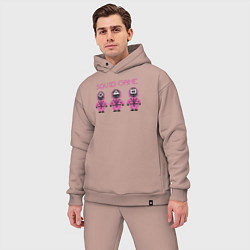 Мужской костюм оверсайз Squid game pixel, цвет: пыльно-розовый — фото 2