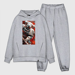 Мужской костюм оверсайз Космодесантник в белом костюме, цвет: меланж