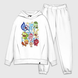 Мужской костюм оверсайз Счастливые лесные друзья, цвет: белый