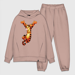 Мужской костюм оверсайз Винни пух - Тигруля, цвет: пыльно-розовый