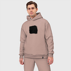 Мужской костюм оверсайз Минималист мужчина - черный квадрат для пары, цвет: пыльно-розовый — фото 2