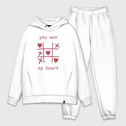 Мужской костюм оверсайз You won my heart, цвет: белый
