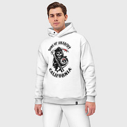 Мужской костюм оверсайз Sons of anarchy - logo, цвет: белый — фото 2