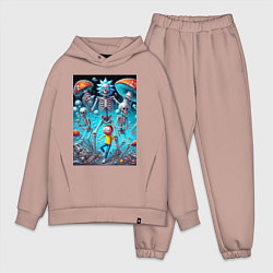 Мужской костюм оверсайз Skeleton Rick and Morty - ai art fantasy, цвет: пыльно-розовый