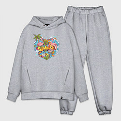 Мужской костюм оверсайз Яркое лето, цвет: меланж