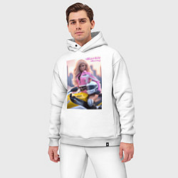 Мужской костюм оверсайз Barbie racing - Kawasaki Ninja, цвет: белый — фото 2