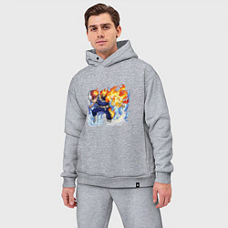 Мужской костюм оверсайз Моя геройская академия Шото студент, цвет: меланж — фото 2