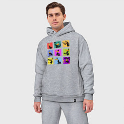 Мужской костюм оверсайз Даффи Дак - Луни Тюнз утка, цвет: меланж — фото 2