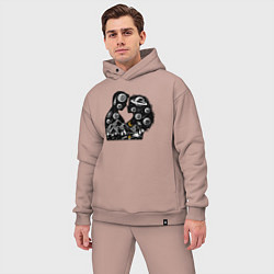 Мужской костюм оверсайз Природная космическая любовь, цвет: пыльно-розовый — фото 2