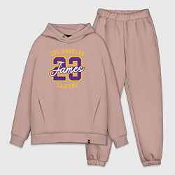 Мужской костюм оверсайз Lebron James Lakers, цвет: пыльно-розовый