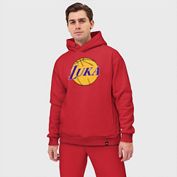 Мужской костюм оверсайз Luka Doncic ball, цвет: красный — фото 2