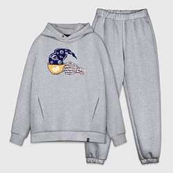 Мужской костюм оверсайз Кофейный космос, цвет: меланж