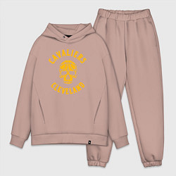 Мужской костюм оверсайз Cavaliers skull, цвет: пыльно-розовый