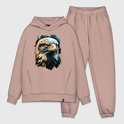 Мужской костюм оверсайз Взгляд хищника, цвет: пыльно-розовый