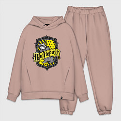 Мужской костюм оверсайз Hufflepuff emblem, цвет: пыльно-розовый