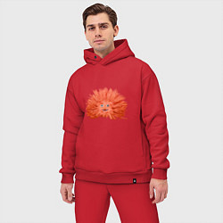 Мужской костюм оверсайз Сartoon monster fluffy orange, цвет: красный — фото 2