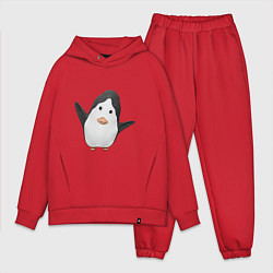 Мужской костюм оверсайз Cartoon penguin, цвет: красный