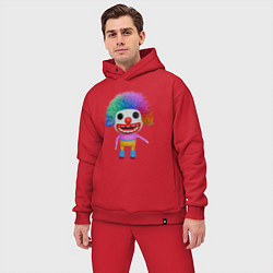 Мужской костюм оверсайз Cartoon clown colorful, цвет: красный — фото 2