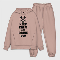Мужской костюм оверсайз Keep Calm & Drive VW, цвет: пыльно-розовый