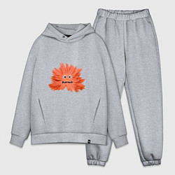 Мужской костюм оверсайз Рыжий пушистый монстрик, цвет: меланж