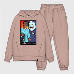 Мужской костюм оверсайз Ghostbusters - Winston and the sandman, цвет: пыльно-розовый