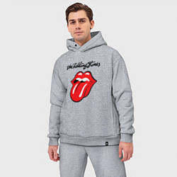 Мужской костюм оверсайз Rolling Stones - logo, цвет: меланж — фото 2