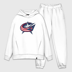 Мужской костюм оверсайз Columbus blue jackets - hockey team - emblem, цвет: белый