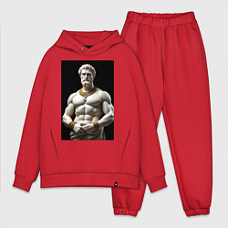 Мужской костюм оверсайз Античный герой с цепочкой, цвет: красный