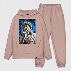 Мужской костюм оверсайз Античность и математика, цвет: пыльно-розовый