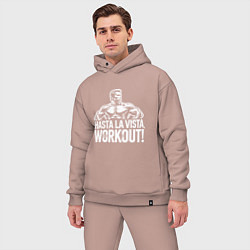 Мужской костюм оверсайз Arnold - hasta la vista workout, цвет: пыльно-розовый — фото 2