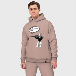 Мужской костюм оверсайз Моё любимое кофе, цвет: пыльно-розовый — фото 2