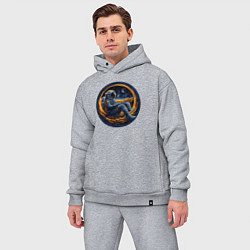 Мужской костюм оверсайз Космонавт внутри луны, цвет: меланж — фото 2