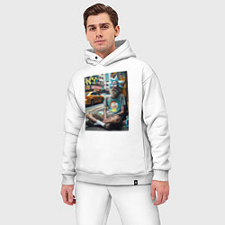 Мужской костюм оверсайз Rick Sanchez is a hippie from New York, цвет: белый — фото 2